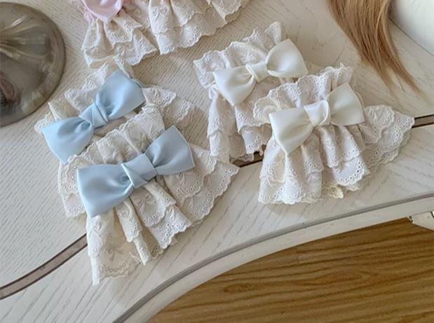 Kawaii Lolita Lace Cuffs Summer Bow Arm Sleeves - image 3