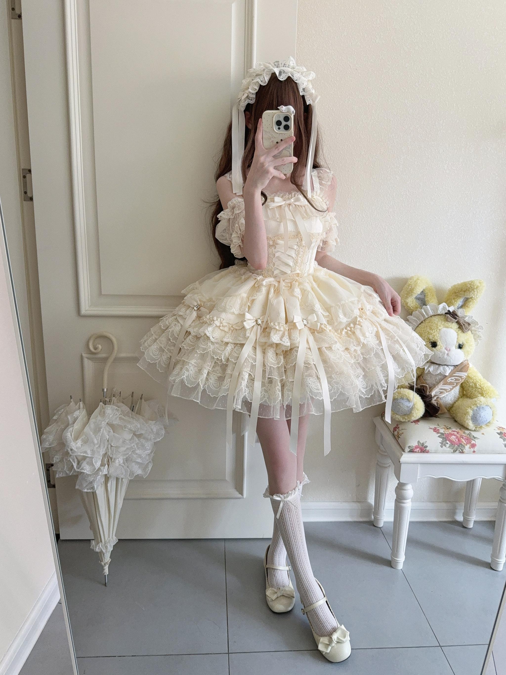 Ribbons of Love Sweet Lolita Tiered JSK Dress - image 31