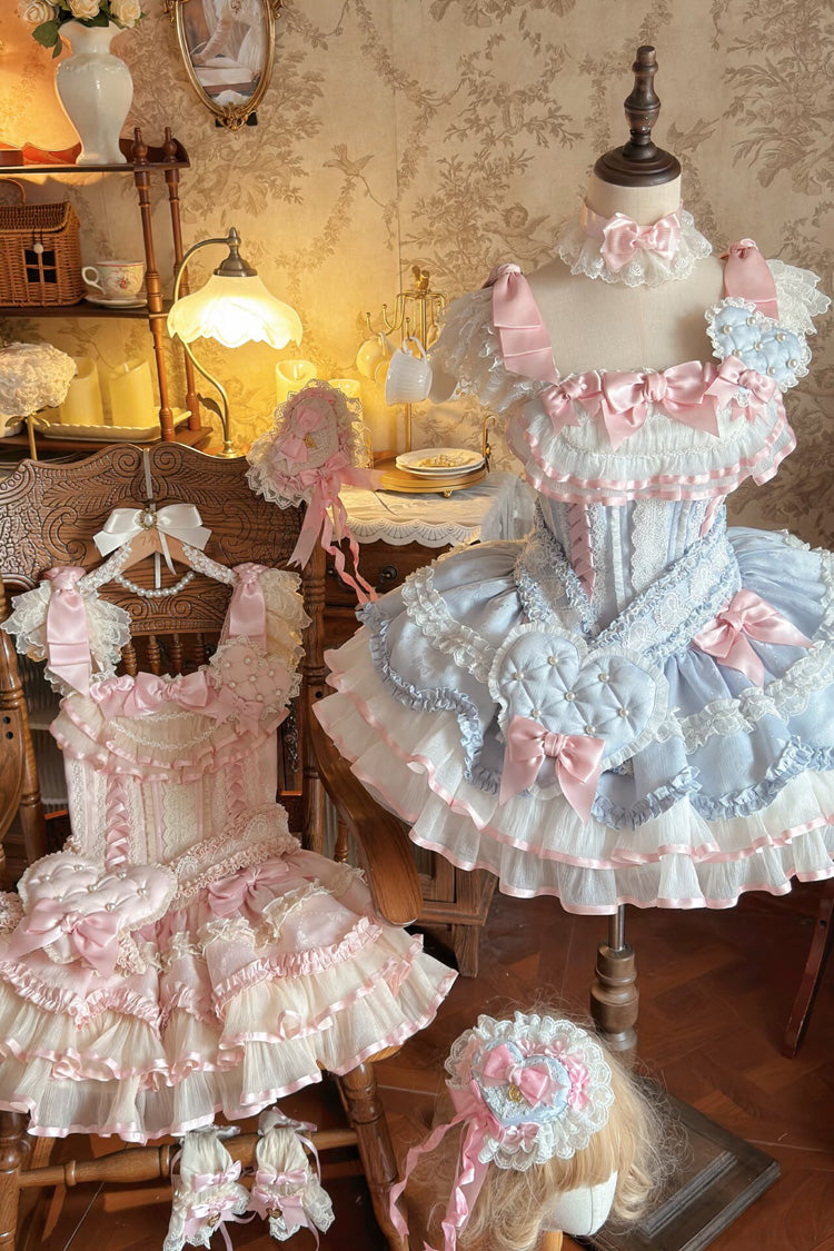 Triple-Layered Ruffled Bow Lace-Up Slim Ballet Sweet Lolita Dress - image 13