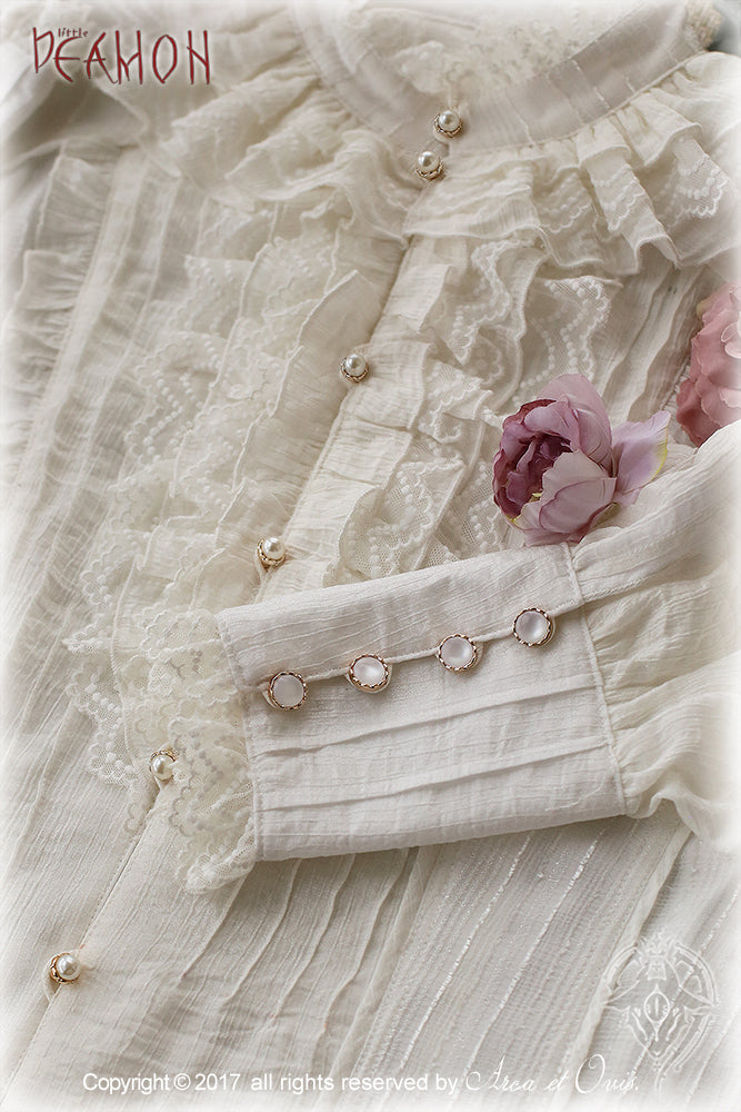 Little Devil - Ouji Lolita Long Sleeve Shirt, Ruffled Lace Collection - image 8