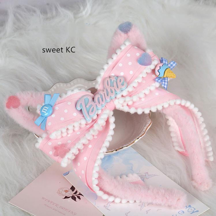 Pink and Blue Sweet Lolita Bow Headwear - image 13