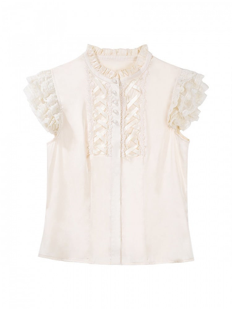 Wine and Beige Floral Lolita JSK Set with Puff-Sleeve Top and Arm Sleeves - image 8