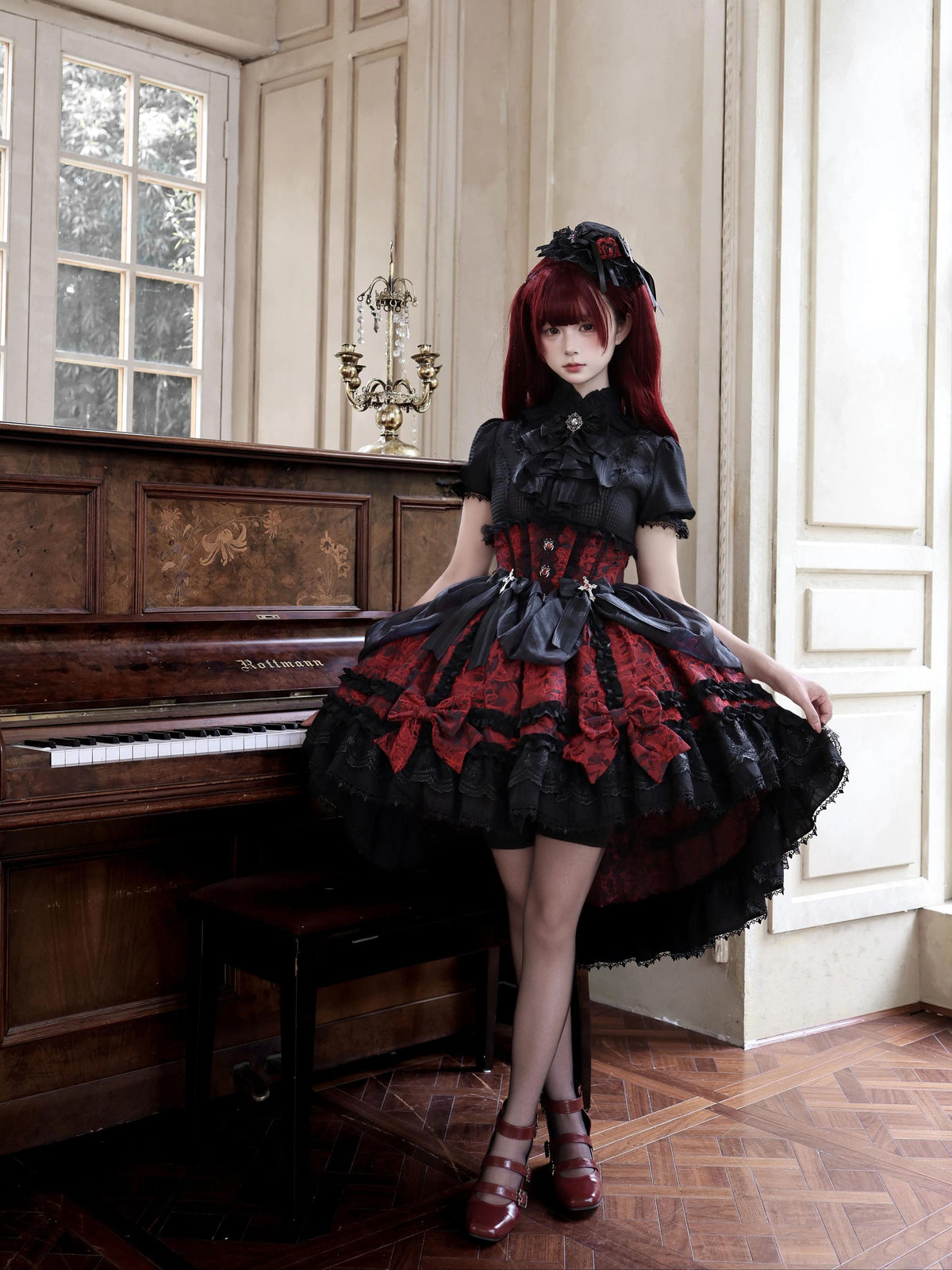 Spider Cross Knot Gothic Lolita Skirt and Blouse Set - image 12