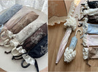 Lyre Academy - Classic Lolita 2-Fold Parasol, Lyre Print and Embroidered Trim - image 9