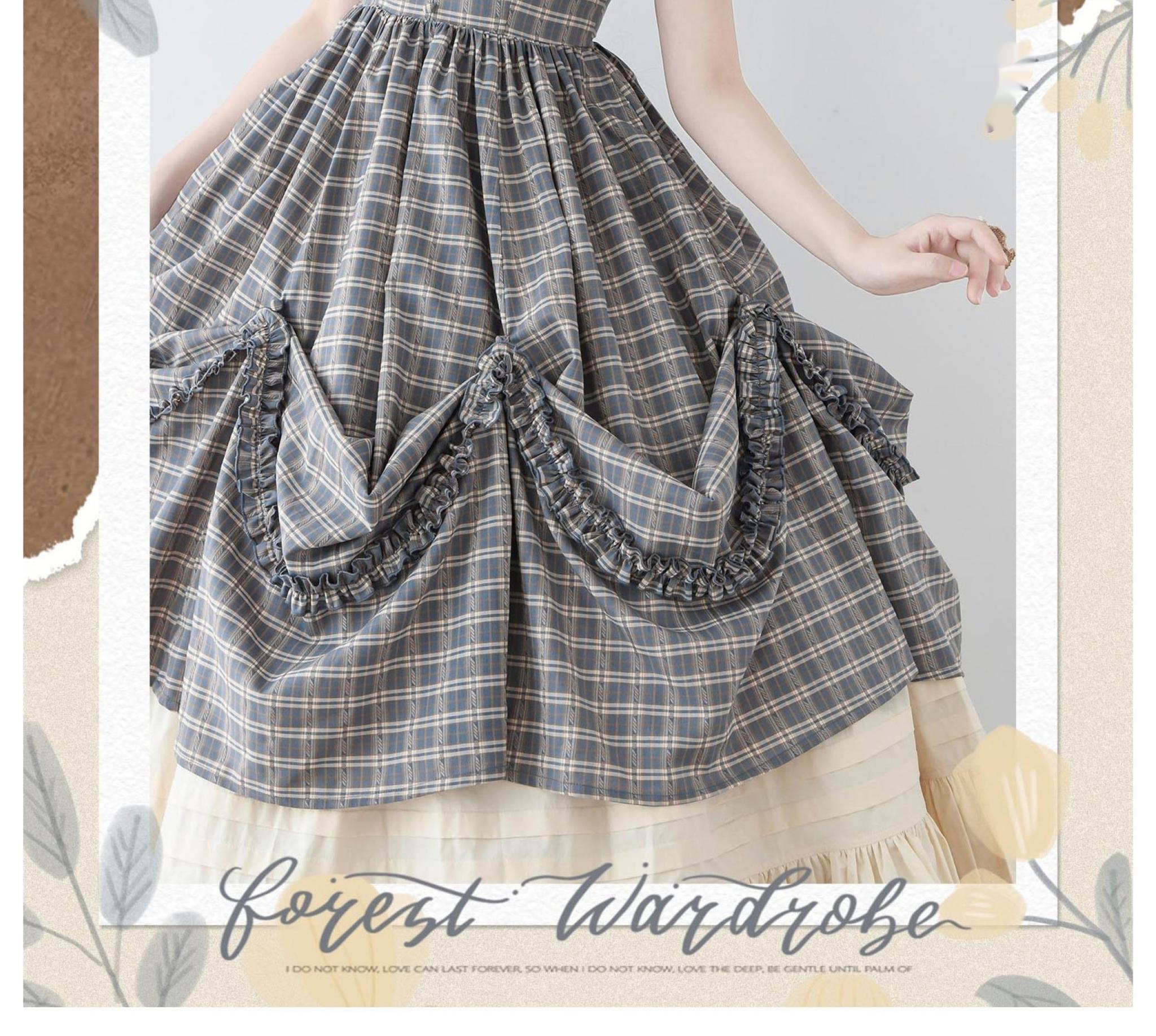 Forest Picnic - Classic Lolita OP Dress with Off-Shoulder and Lifting Hem - image 14