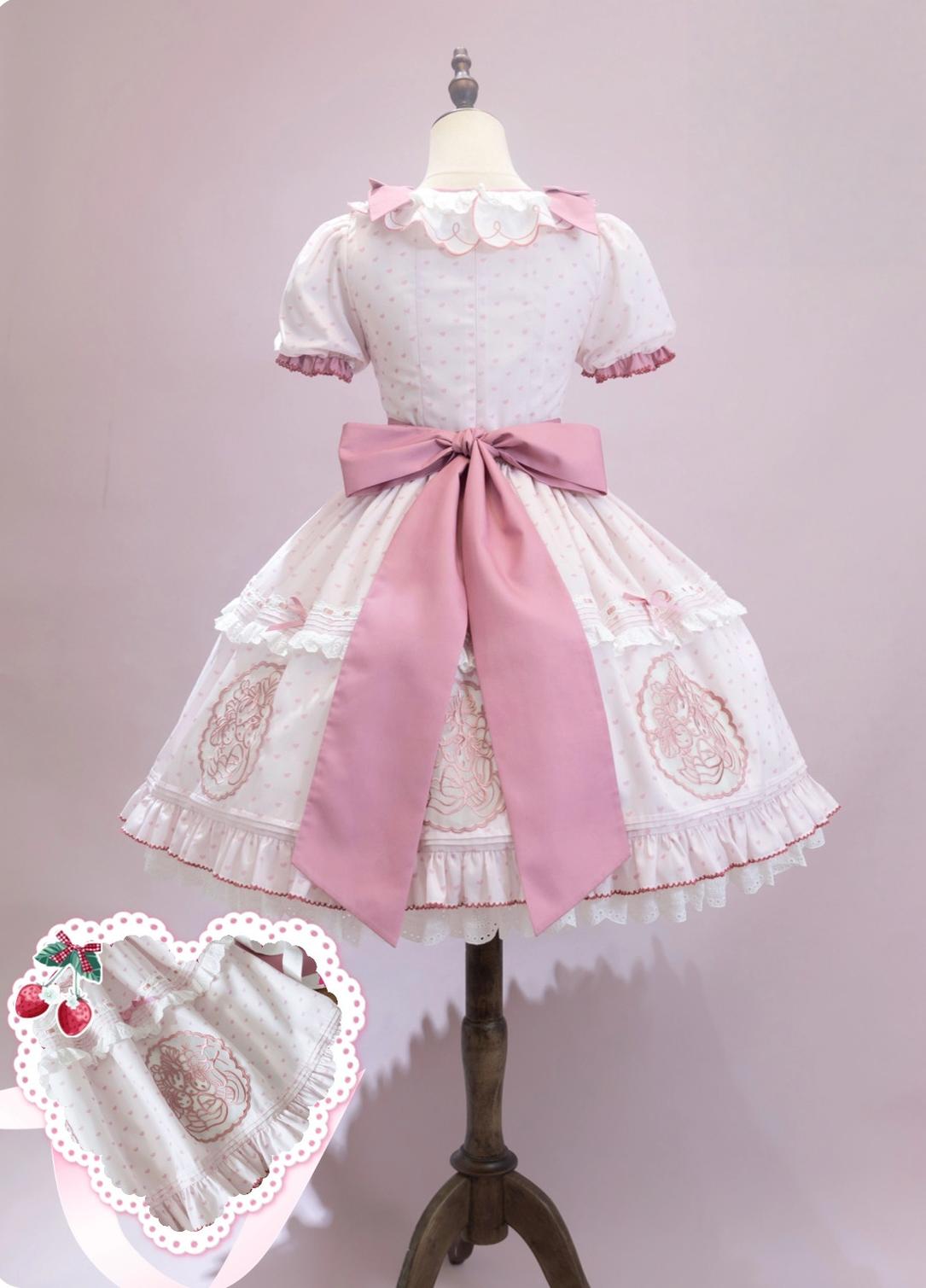 Berry Trap Embroidered Sweet Lolita OP Dress and Accessories - image 2