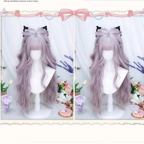 Poi Balls - Sweet Lolita Wig Long Curly Purple Wigs - image 8
