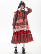 Vintage Lolita OP Dress Red Lolita Plaid Dress for Spring Summer - image 6