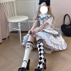 Daily Lolita Cotton Asymmetric Print Socks - image 11