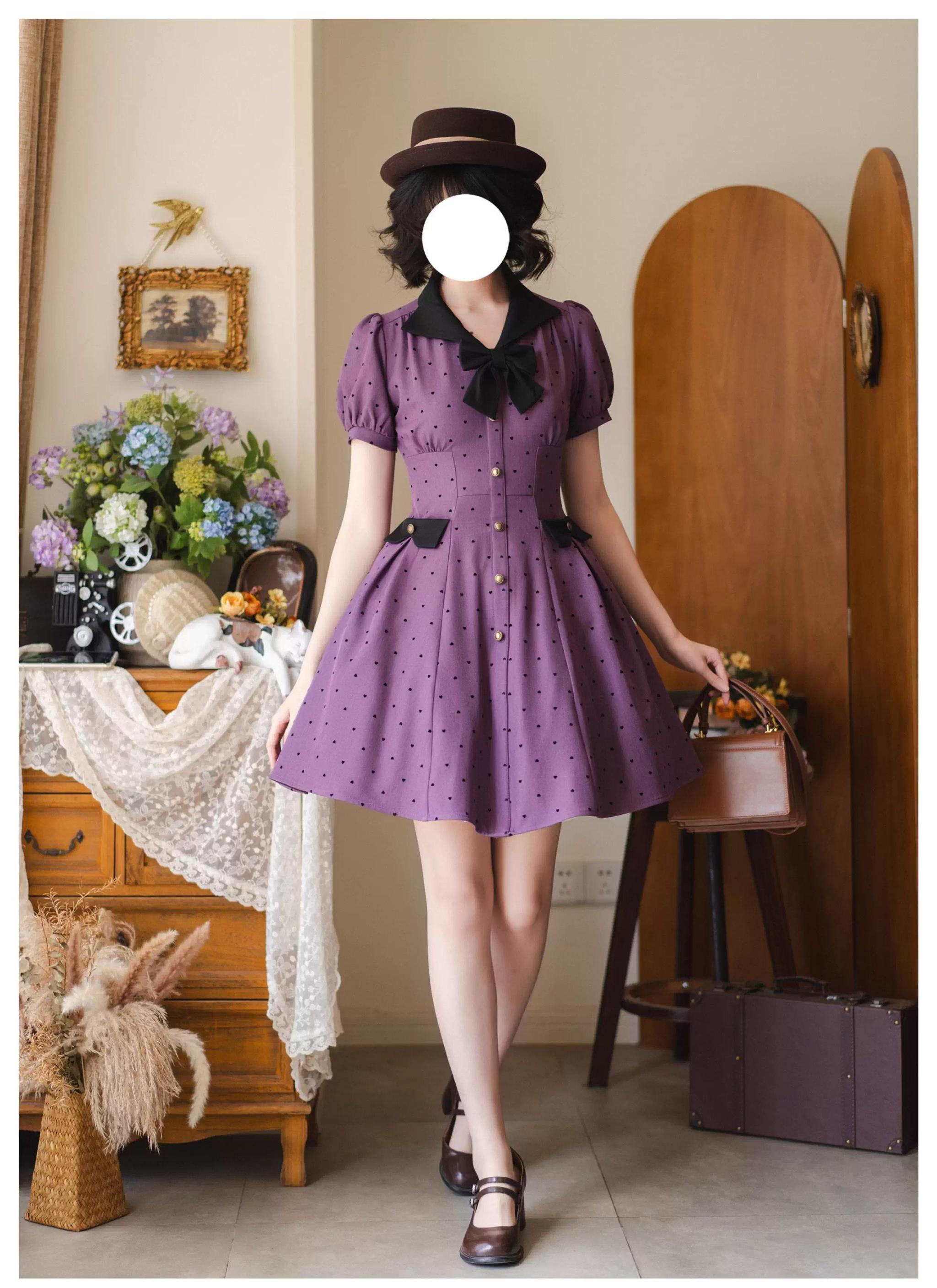 Forest Polka-Dot - Classic Lolita OP Dress With Polka Dots & Pockets - image 5