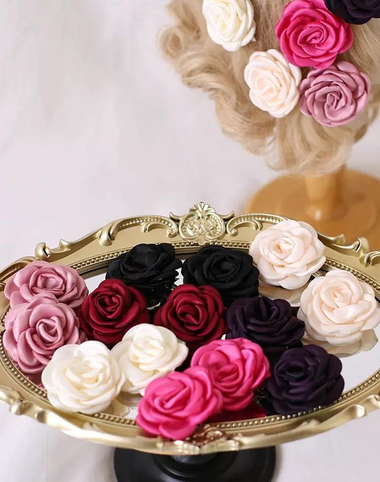 Retro Lolita Brooch Rose Hairpins Flower Headdress - image 1