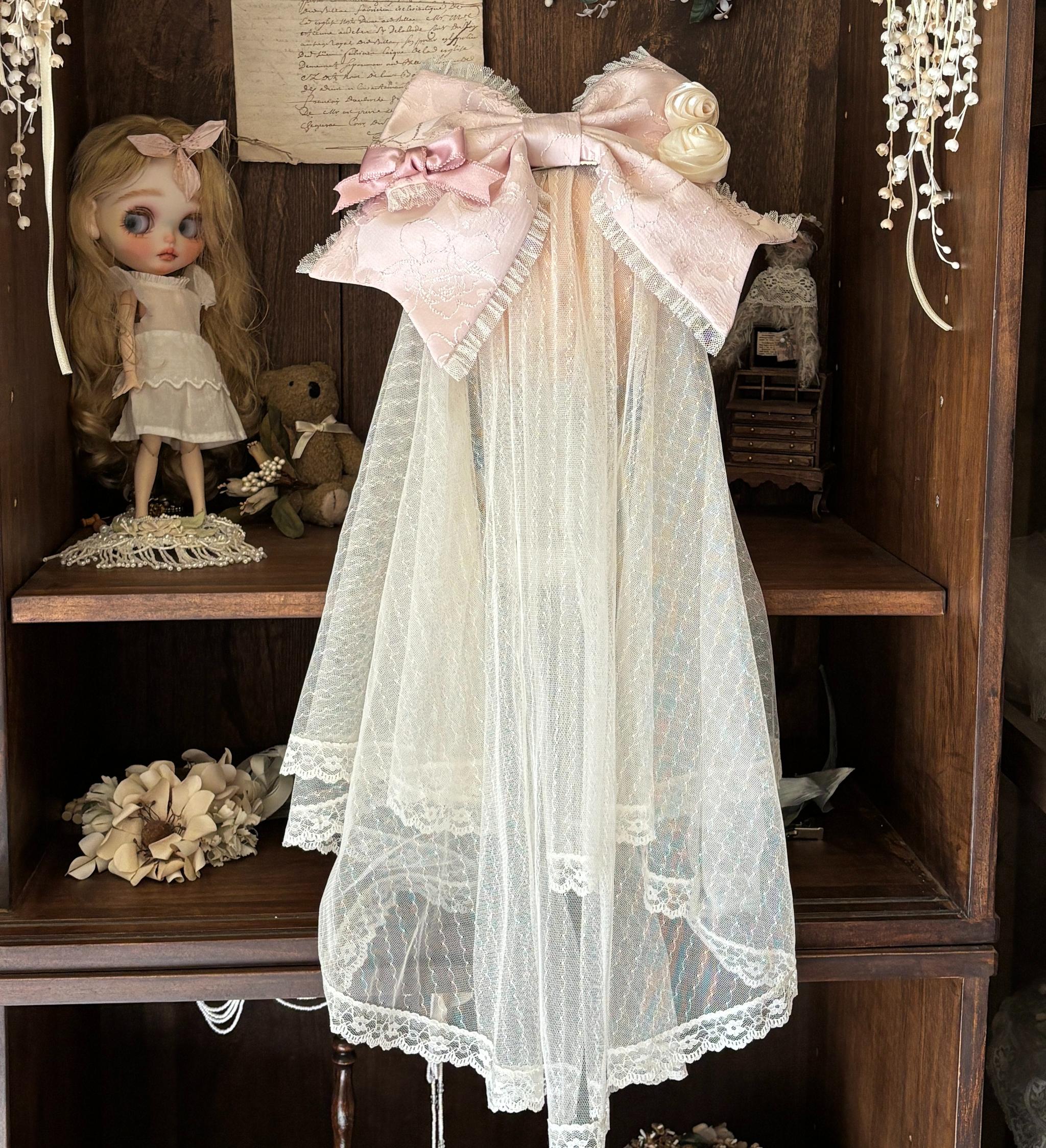 Lotus Crossing - Sweet Lolita Tiered Hem JSK Dress with Satin Bow and Accessories - image 25
