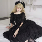 Eieyomi Gothic Princess Black Lolita JSK and Chiffon Top - image 9