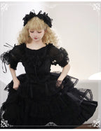 Eieyomi Gothic Princess Black Lolita JSK and Chiffon Top - image 10