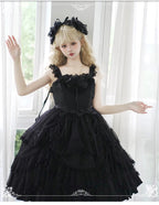 Eieyomi Gothic Princess Black Lolita JSK and Chiffon Top - image 12
