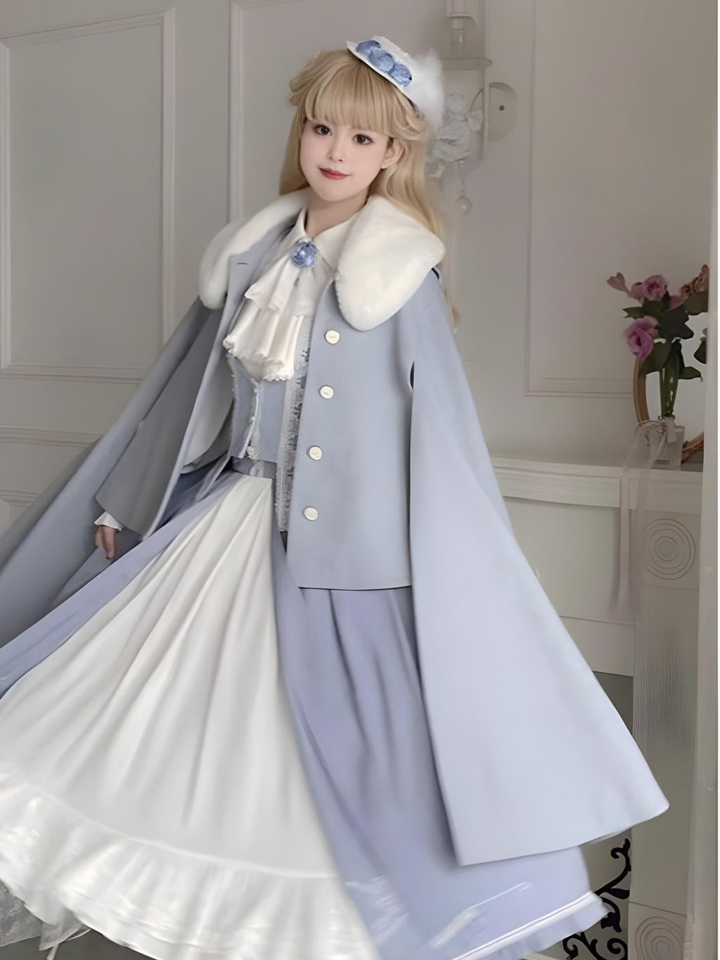Miss Leisha - Classic Lolita Skirt Set Elegant Winter Cape - image 5