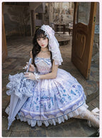 Kawaii Floral Bowknot JSK Dress with Overlay - image 3