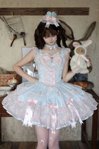 Blue Candy Satin Ballet Sweet Lolita JSK Dress - image 8