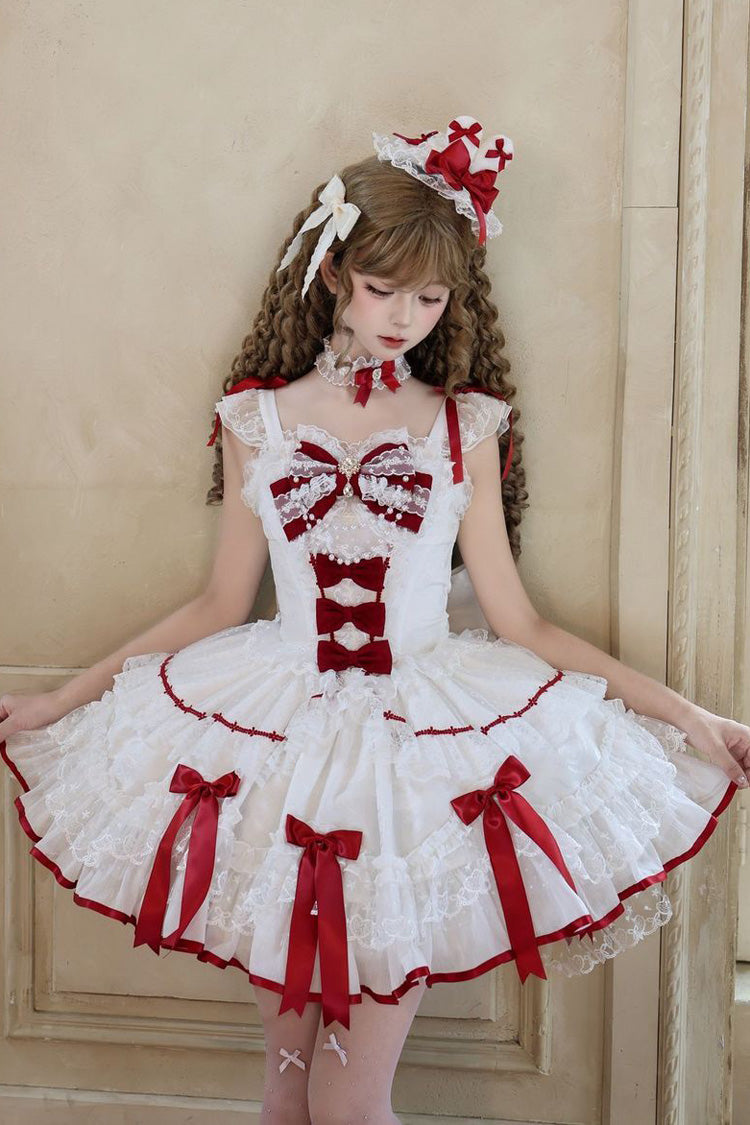 White Candy Satin Ballet Sweet Lolita JSK Dress - image 4
