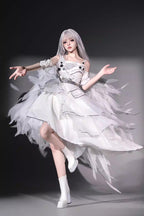 Silver Wings - Futuristic Punk Lolita JSK Dress Set - image 10