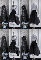 Witch Notes - Gothic Lolita Embroidered Dress Suit, Cross and Rose Print - image 44