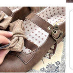 Bear Room - Sweet Lolita Shoes Double Bow Round Toe Flat Shoes - image 16