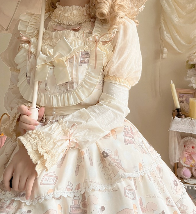 Plus Size Sweet Lolita Beige Jumper Dress - image 13