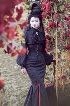 Lorelei Gothic Lolita Jacquard Mermaid Maxi Skirt in 3 Colors - image 5