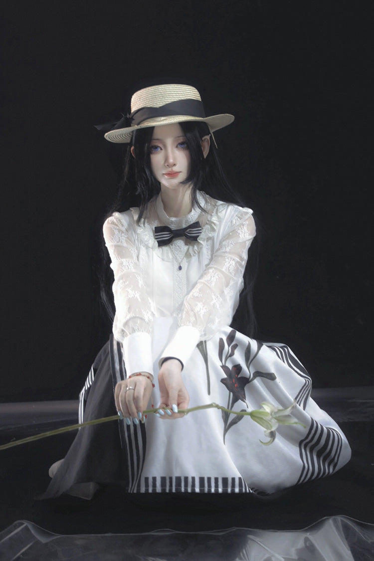 Lily - Printed & Embroidered Gothic Lolita Skirt - image 4