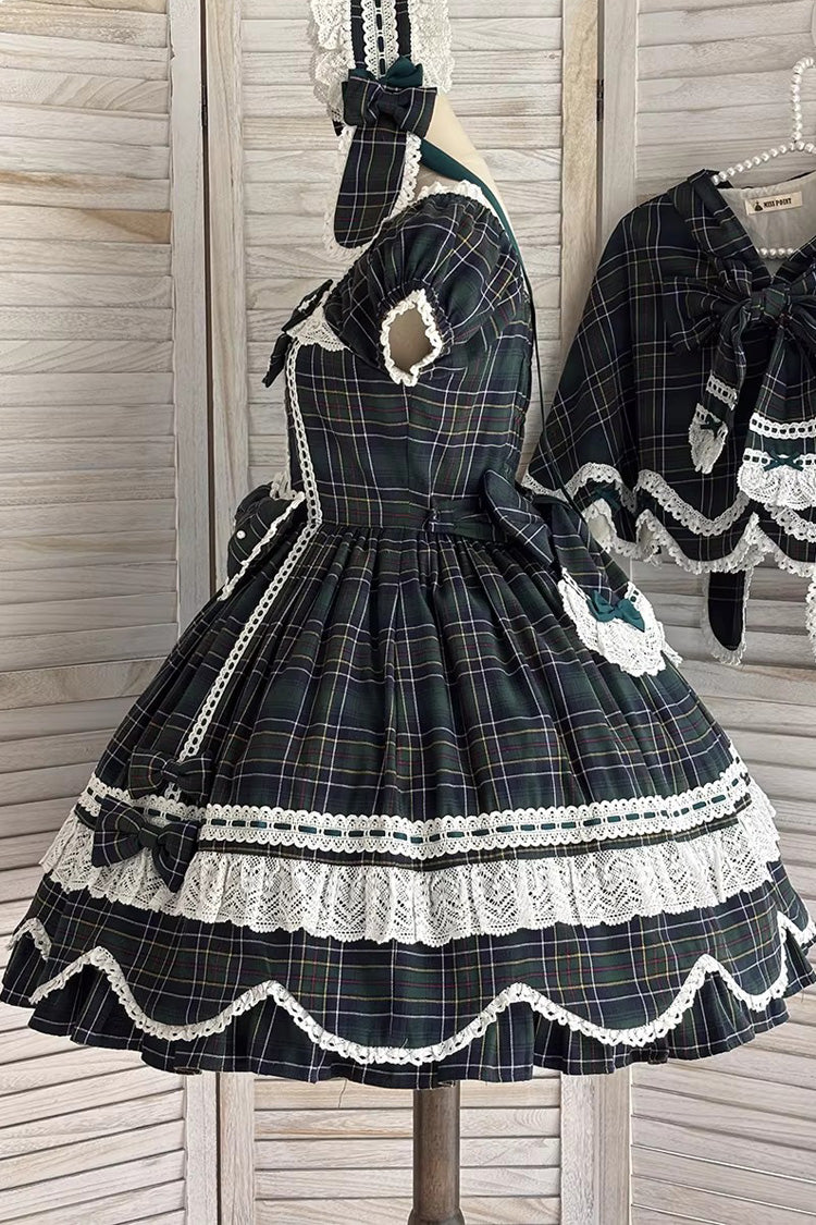 Gingham Petal Bunny - Sweet Lolita OP Dress in Green - image 12