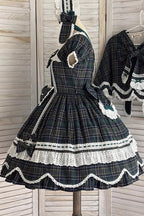 Gingham Petal Bunny - Sweet Lolita OP Dress in Green - image 12