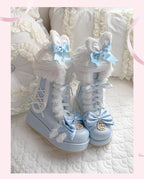 Cherry Snow Bunny Ears - Winter Sweet Lolita Boots, Bunny Ears - image 5