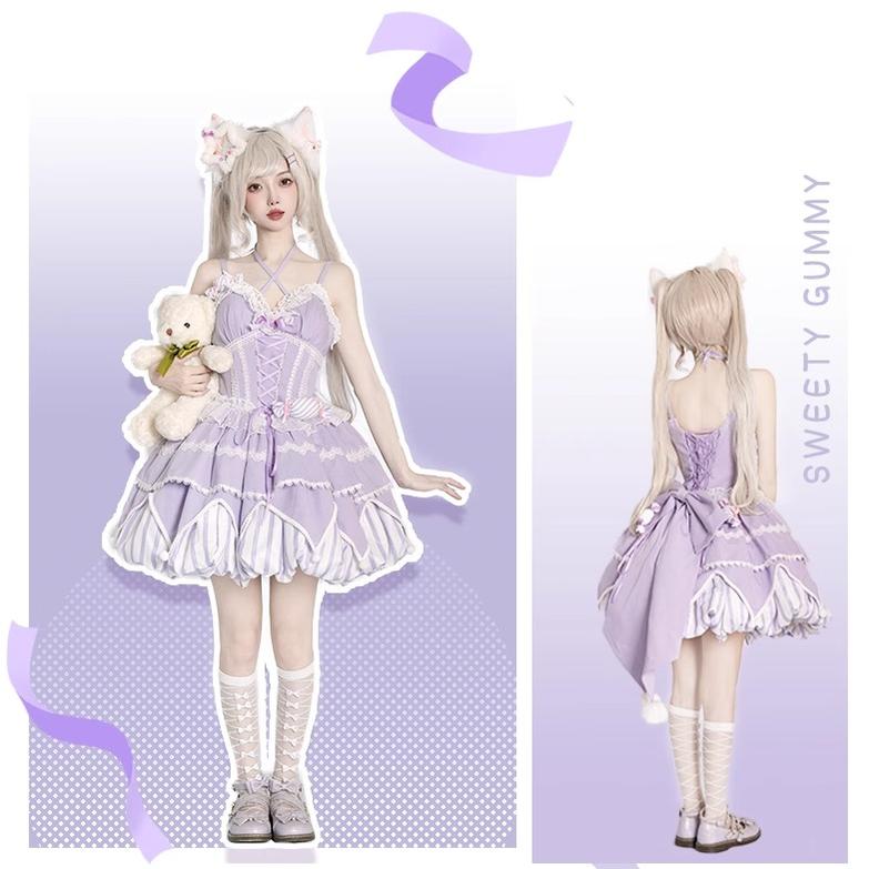 Sweety Gummy - Sweet Lolita JSK Dress Big Bow Flower Bud Lolita Dress - image 11