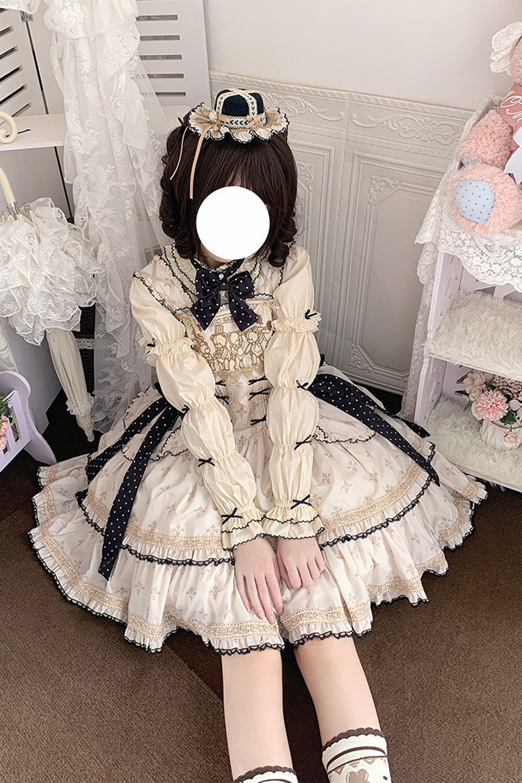 Bear’s Holiday - Sleeveless Double-Layered Ruffled Embroidered Bow Sweet Lolita JSK Dress - image 6