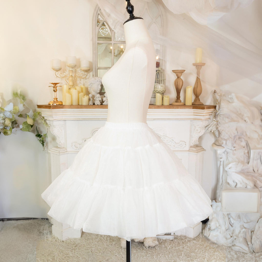 High-Volume White Puffy Lolita Petticoat, 17.7" (45 CM), Cotton Lining - image 10