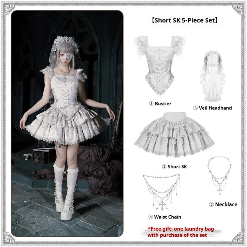 Humanoid Robot - Silver Gothic Lolita Mermaid Skirt Set - image 7
