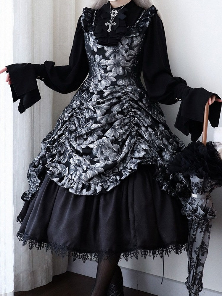 Silver and Black Ruffled JSK Gothic Lily - Miss Point - image 4