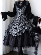 Silver and Black Ruffled JSK Gothic Lily - Miss Point - image 4