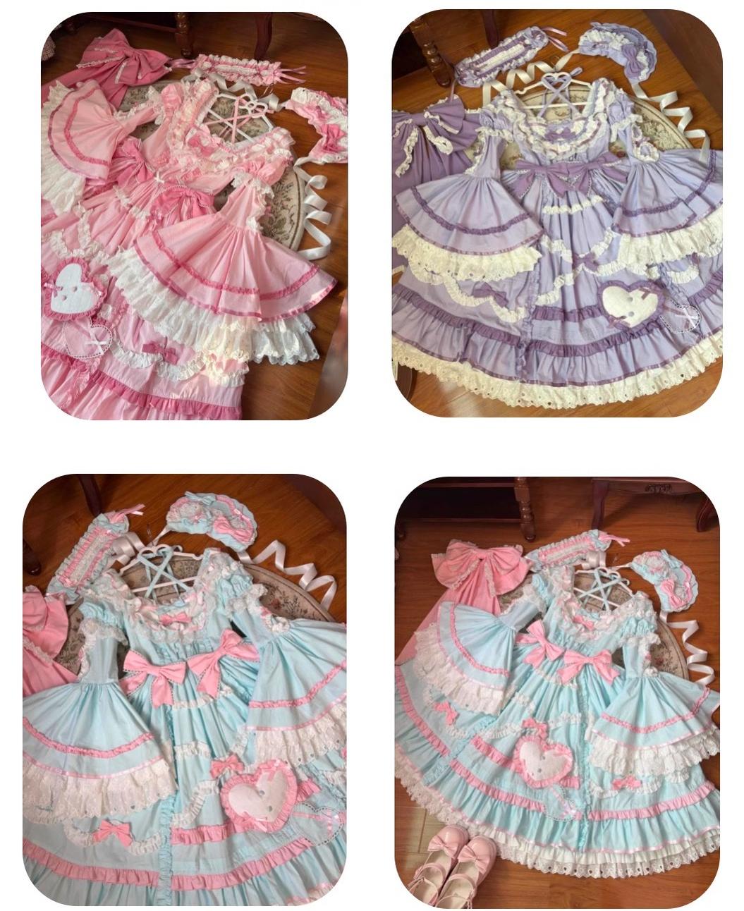 Audelia - Plus Size Sweet Lolita OP with Halter Neckline and Accessories - image 20