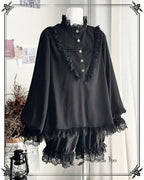 Black Moonlight - Ouji Lolita Chiffon Shirt Outfit Collection - image 18