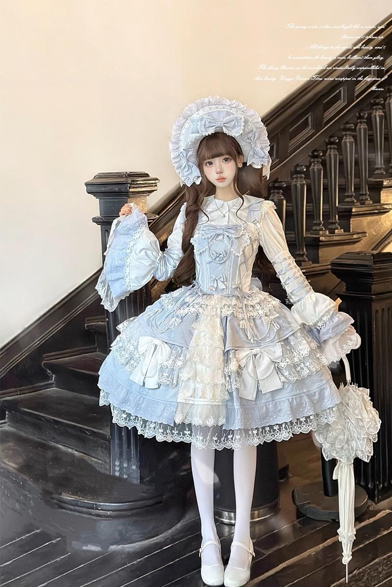 Sakura Love - Gorgeous Doll-like Lolita Dress Suit, Tiered Skirt - image 2