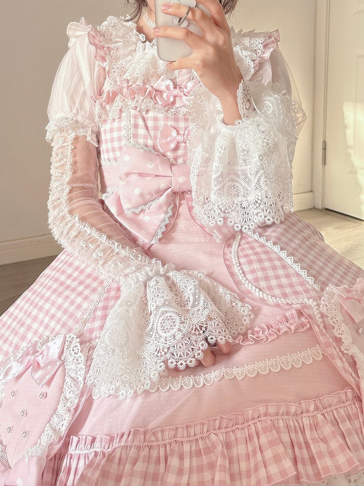 Blush Cotton Doll Shirt with Detachable Lace Puff Sleeves - image 2