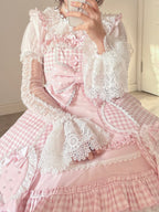 Blush Cotton Doll Shirt with Detachable Lace Puff Sleeves - image 2