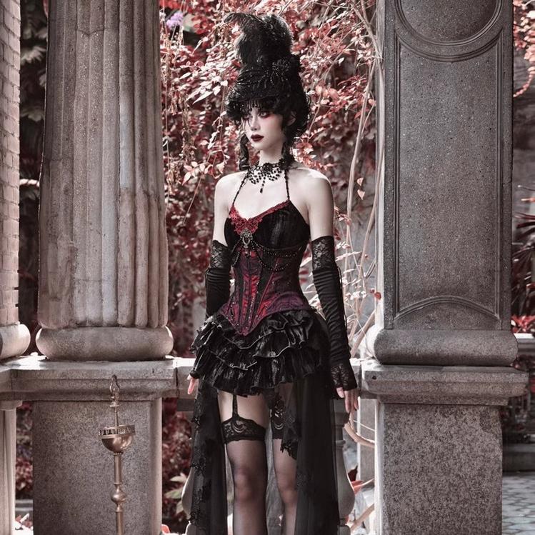 Duchess - Velvet Gothic Lolita Dress, Corset & Skirt - image 8