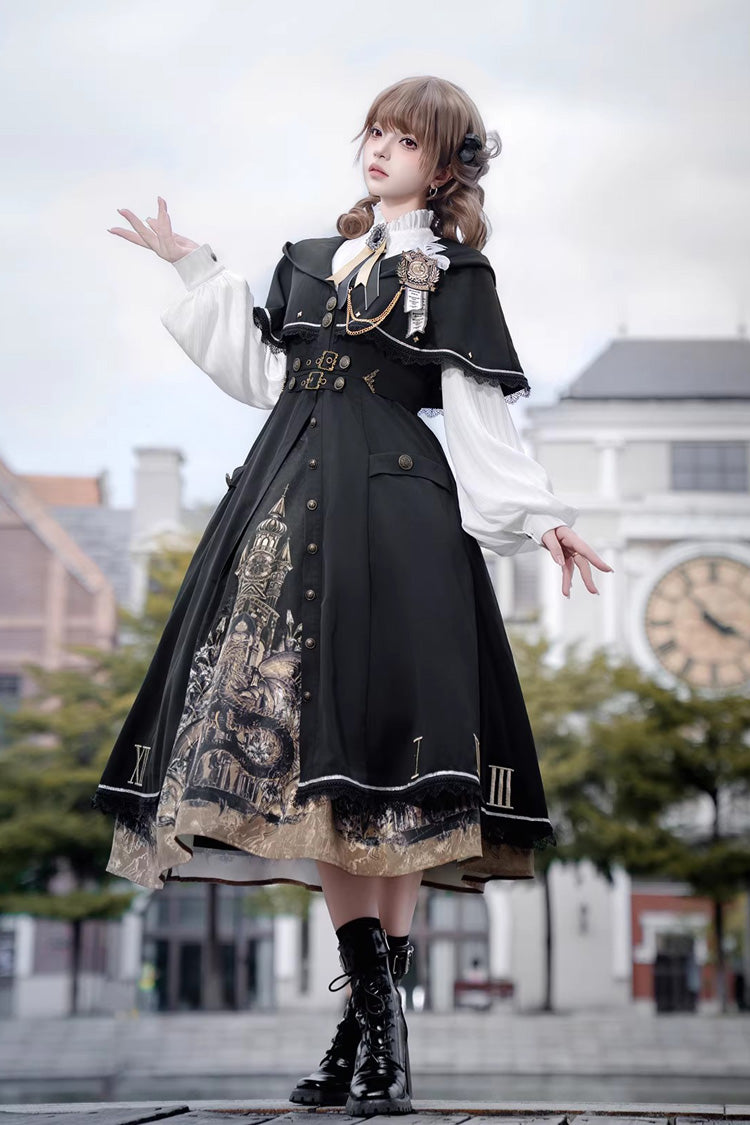 Dragon's Aria - Gothic Vintage Lolita Three-Piece Set - image 2