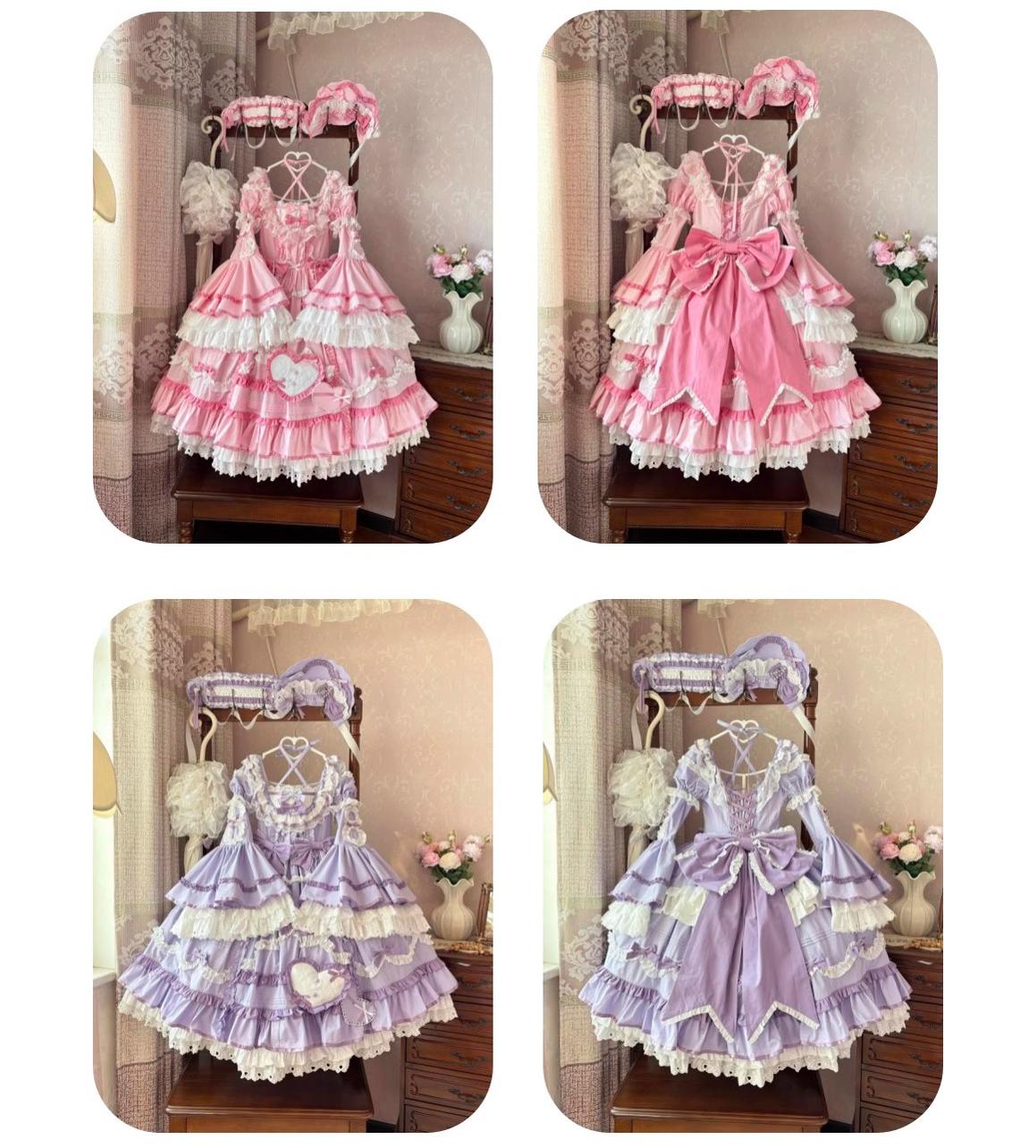 Audelia - Plus Size Sweet Lolita OP with Halter Neckline and Accessories - image 14