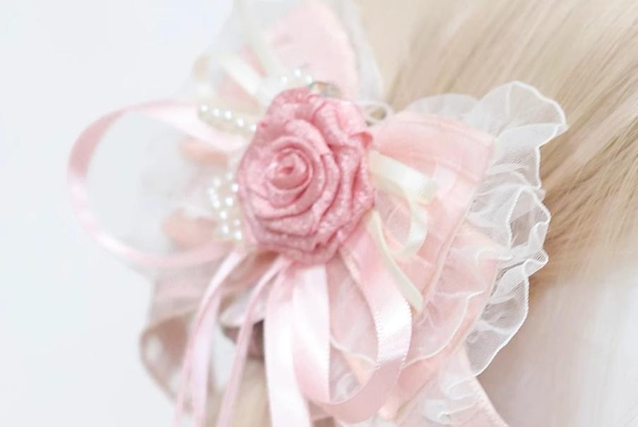 Satin Ballet Sweet Lolita Feather Bow Headdress - image 24
