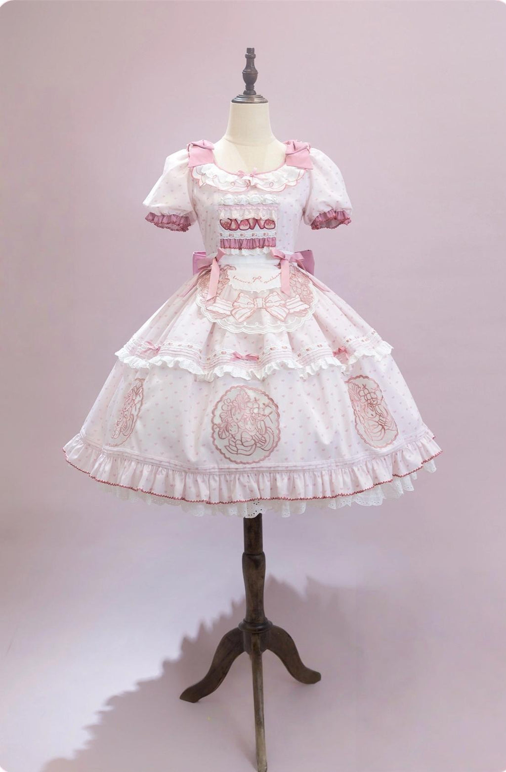 Berry Trap Embroidered Sweet Lolita OP Dress and Accessories - image 1