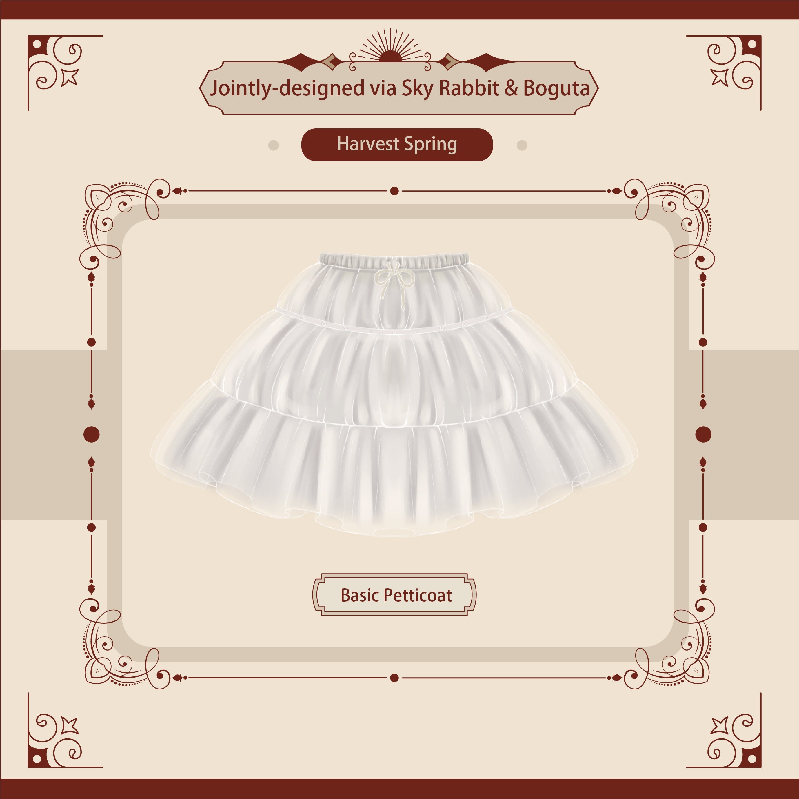 Harvest Spring - 13.8" (35 cm), 17.7" (45 cm) Basic Lolita Petticoat - image 2