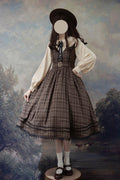 Poem of Greina - Classic Lolita JSK Dress in Brown - image 1